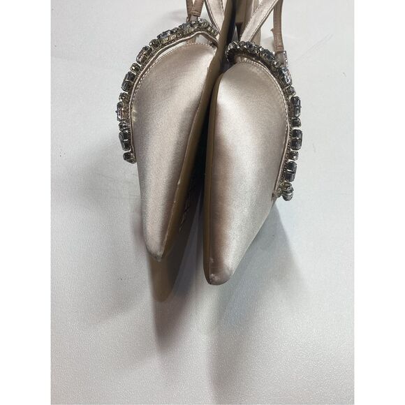 Jewel Badgley Mischka  camden pointed toe slingback flatsin rose gold - Picture 9 of 13